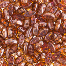 50 Pack 3 Hole Cali Beads Crystal/Dark Apricot 00030 14413