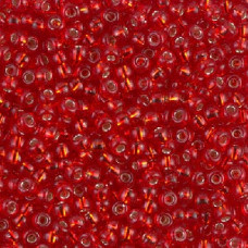 10 grams Size 8 Miyuki Seed Beads Silver Lined Flame Red 10