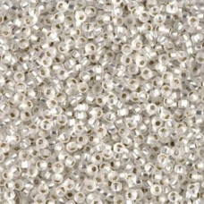 10 grams Size 11 Miyuki Seed Beads Matte Silver Lned Crystal 91F