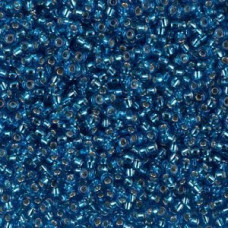 10 grams Size 11 Miyuki Seed Beads Silver Lined Capri Blue 925