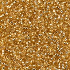 10 grams Size 11 Miyuki Seed Beads Silver Lined Gold 93