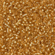 10 grams Size 11 Miyuki Seed Beads Matte Silver Lined Gold 94F