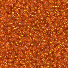 10 grams Size 11 Miyuki Seed Beads Silver Lined Orange 98