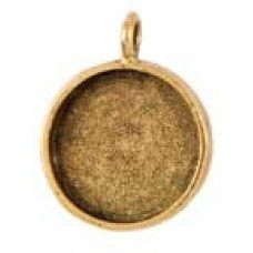 16mm 24K A Gold Plated Patera Single Loop Round Bezel