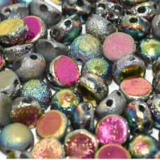 20 pack 2 hole 6mm glass Cabochons Etched Full Vitrail 00030 28180