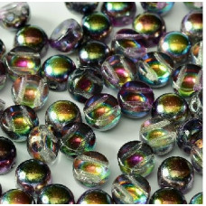 20 pack 2 hole 6mm glass Cabochons Crystal Magic Purple 00030 95500