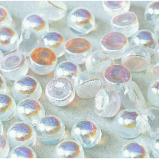 20 pack 2 hole 6mm glass Cabochons Crystal Full AB 00030 28703