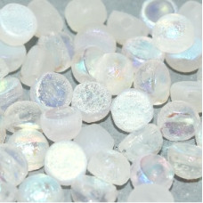 20 pack 2 hole 6mm glass Cabochons Etched Full AB 00030 28783