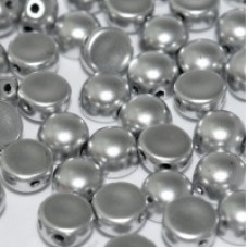 20 pack 2 hole 6mm glass Cabochons Aluminium Silver 00030 01700