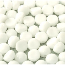 20 pack 2 hole 6mm glass Cabochons Chalk White 03000