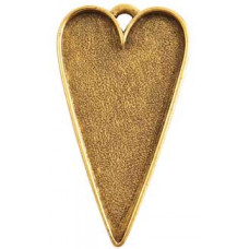 27x51mm 24K Gold Plated Patera Heart Bezel