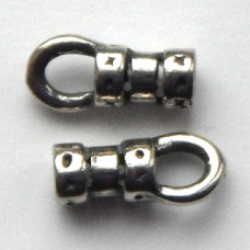 2mm antique silver plated pewter crimp ends.Sold per pair