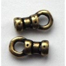 1.4mm antique brass plated pewter crimp ends.Sold per pair