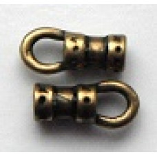 2mm antique brass plated pewter crimp ends.Sold per pair