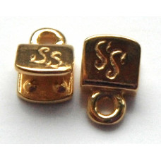 5mm gold plated brass end caps. Sold per pair
