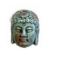 Peruvian Bead - Raku Glazed Buddha Head
