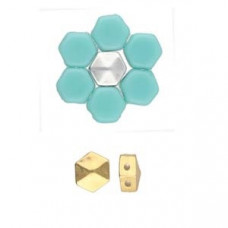 Cymbal Elements Galini Honeycomb Bead Sub 24K Gold Plate 2 pack