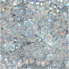 50 5mm Flower Beads Crystal AB 00030 28701