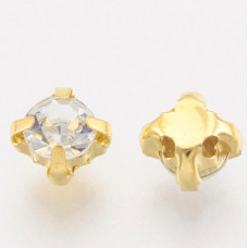 SS12 3.1mm glass montees crystal on gold 15 pack