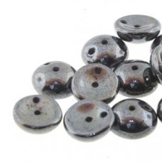 50 Pack 2 Hole Piggy Beads Jet Hematite 23980 14400