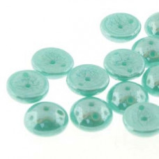 50 Pack 2 Hole Piggy Beads Op Green Turquoise Lustre 63120 14400