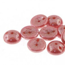 50 Pack 2 Hole Piggy Beads Opaque Pink Lustre 73020 14400