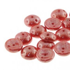 50 Pack 2 Hole Piggy Beads Opaque Red Lustre 93200 14400