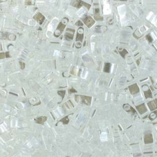 5 grams 5mm 2 hole Half Tila Beads Crystal Lustre TLH160