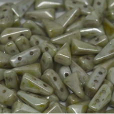 30 Czech Vexolo Beads Alabaster Green Lustre 02010 65455