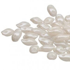 5 grams Czech Wave Beads Chalk White Lustre 03000 14400