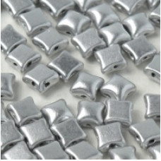 15 Czech WibeDuo Beads Aluminium Silver 00030 01700