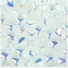 15 Czech WibeDuo Beads Crystal AB 00030 28701