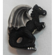 Pruvian Fantasy Bead - Black Winged Dragon