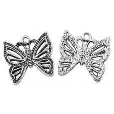 21mm Antique Silver Butterfly 3 Lead and Nickel Free