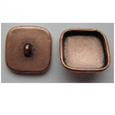 9mm Copper Plated Patera Square Brass Button Bezel