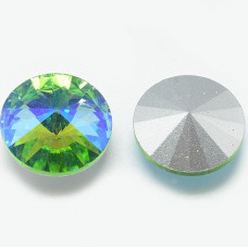 8mm Chinese Crystal Pointed Back Rivoli Green/Blue 06
