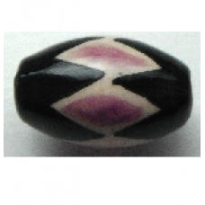 Peruvian Hand Painted Ceramic Bead - Oval 02