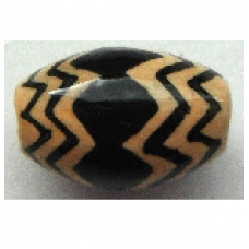 Peruvian Hand Painted Ceramic Bead - Oval 04