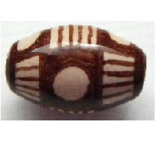 Peruvian Hand Painted Ceramic Bead - Oval 05
