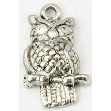 19mm Antique Silver Owl Number 2 Lead and Nickel Free