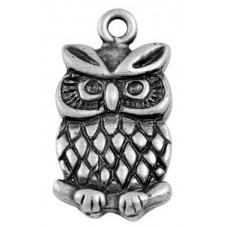 16mm Antique Silver Owl Number 1 1 Lead and Nickel Free
