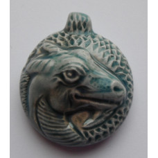 Peruvian Bead - Raku Glazed Dragon Pendant