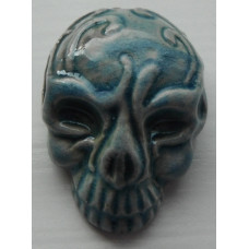 Peruvian Bead - Raku Glazed Skull with Mask