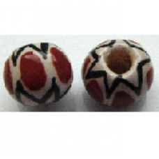 Peruvian Hand Painted Ceramic Bead - Round 03