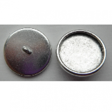 12mm .999 A Silver Plated Patera Round Brass Button Bezel