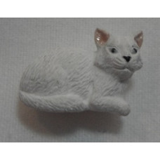 Peruvian Animal Bead - White cat.