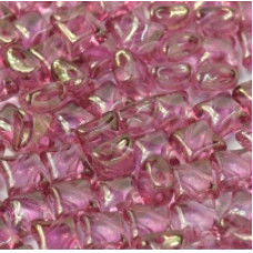 15 Czech WibeDuo Beads Crystal Red Lustre 00030 14495