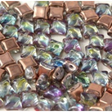 15 Czech WibeDuo Beads Crystal Underlit Fairy Dust 00030 51002