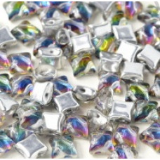 15 Czech WibeDuo Beads Crystal Underlit Petroleum 00030 51008
